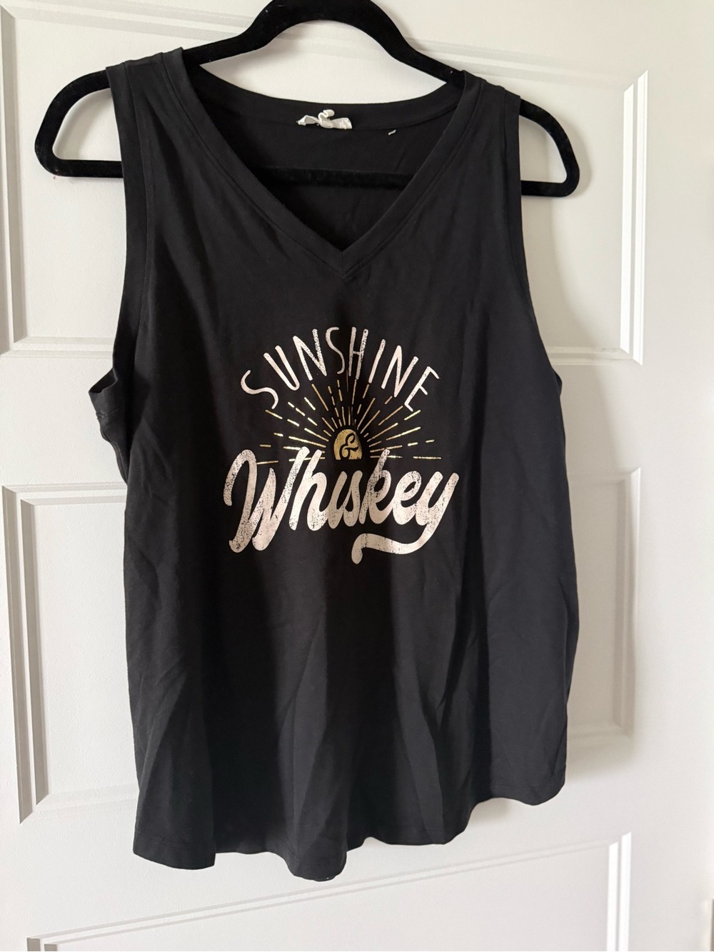 Maurices Black 'Sunshine & Whiskey' Graphic V‑Neck Tank